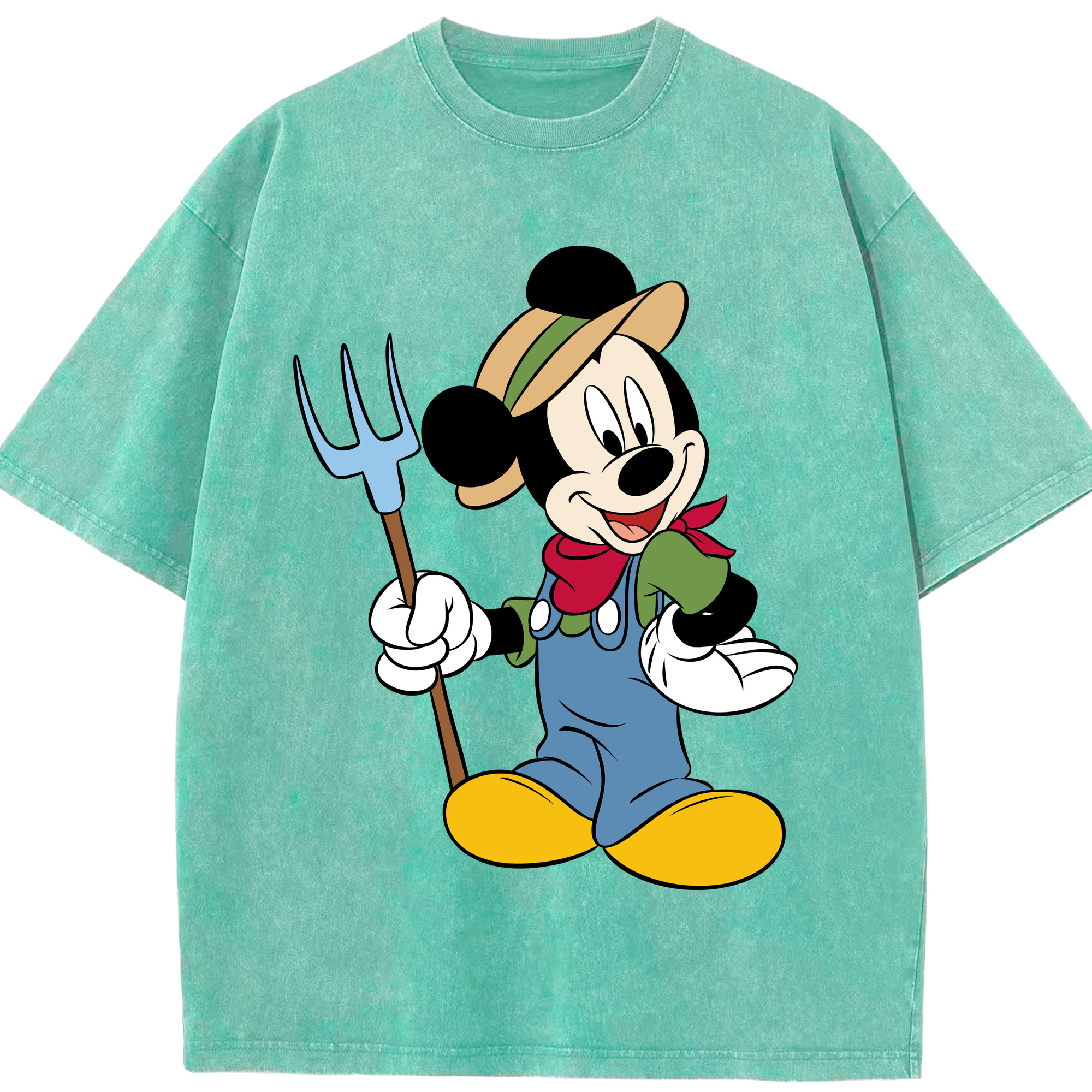 （画像用） ミッキーマウス Mickey Mouse 綿100% ヴィンテージ風 半袖Tシャツ（フロントプリント）